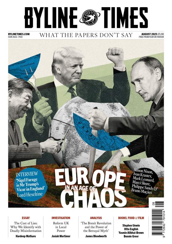 Byline Times - Edition 76 cover - Europe in an Age of Chaos