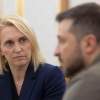 Bridget Brink with Volodymyr Zelensky in Kyiv in 2022